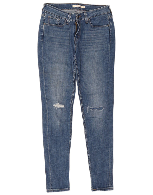 Calça jeans feminina Levi's 535 Distressed Super Skinny W29 L30 Azul Algodão