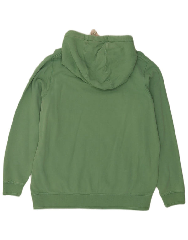 Suéter feminino com capuz e estampa grande Fat Face Reino Unido 16 algodão verde grande