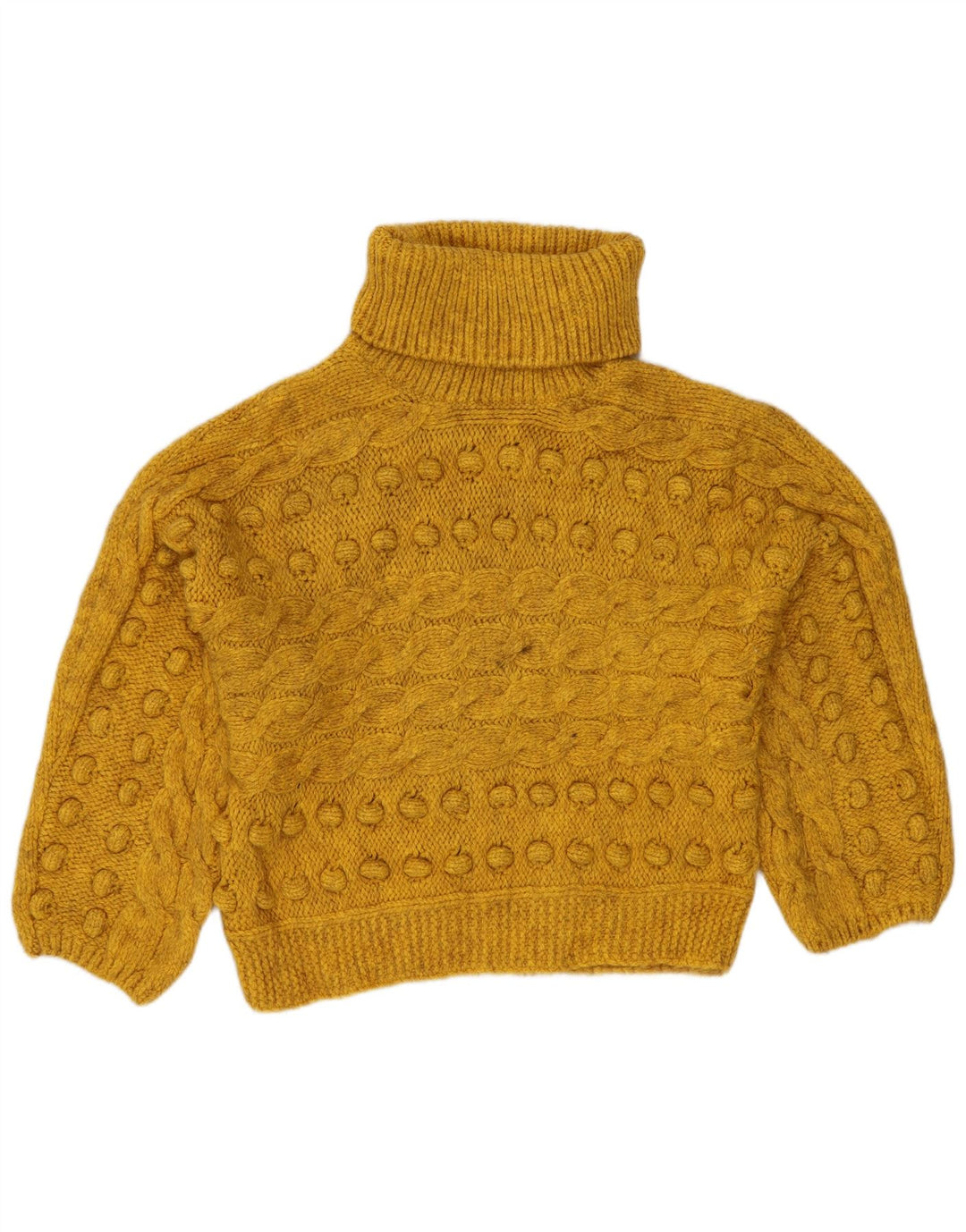 Suéter feminino Marks & SPENCER com gola alta e gola redonda Reino Unido 10 pequeno amarelo