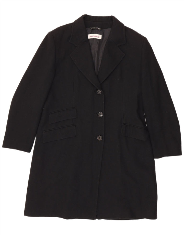 Jaqueta blazer feminina Roccobarocco Longline com 3 botões Reino Unido 16 grande preta