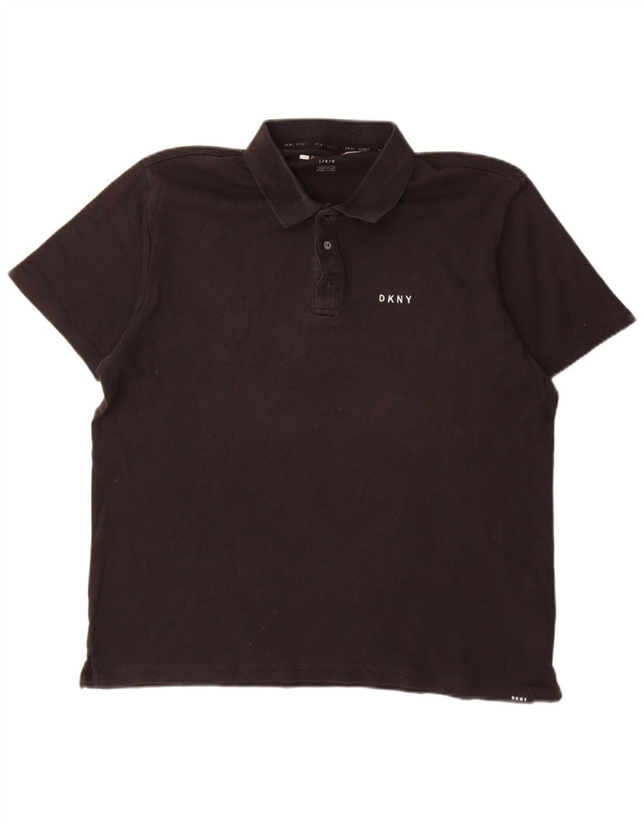 Camisa polo masculina Dkny grande algodão preto