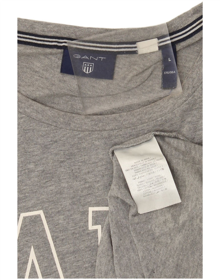 Camiseta masculina Gant com estampa gráfica grande algodão cinza