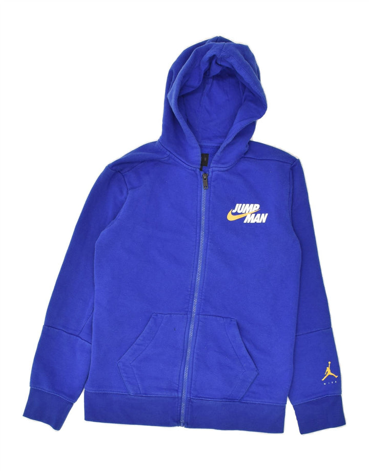 JORDAN Boys Zip Hoodie Sweater 12-13 Years Large Blue Cotton | Vintage Jordan | Thrift | Second-Hand Jordan | Used Clothing | Messina Hembry 