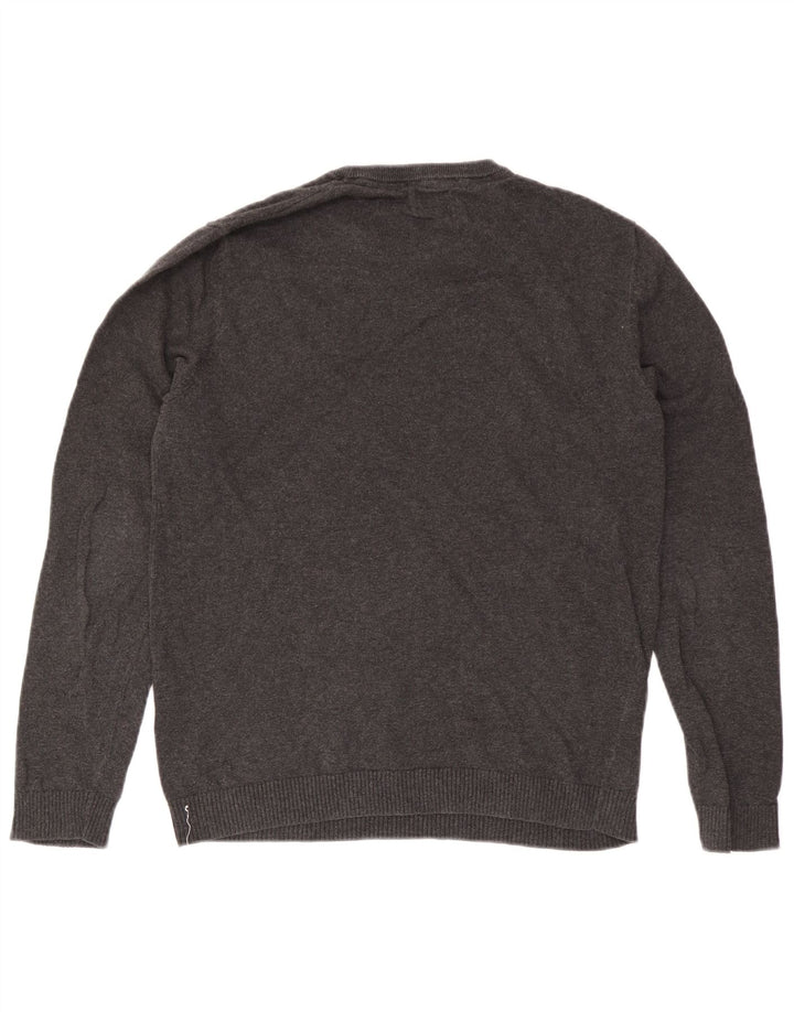 Suéter masculino Jack & Jones com gola redonda e algodão cinza médio