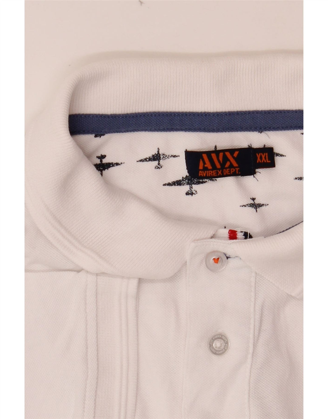 Camisa polo masculina AVIREX 2XL algodão branco
