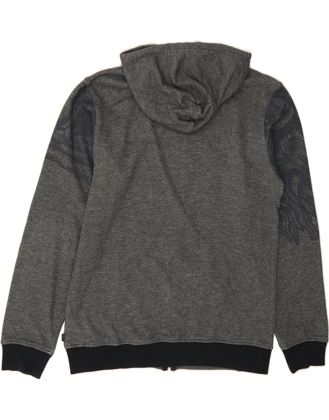 ADIDAS Mens Graphic Zip Hoodie Sweater Medium Grey Cotton Vintage Adidas and Second-Hand Adidas from Messina Hembry 