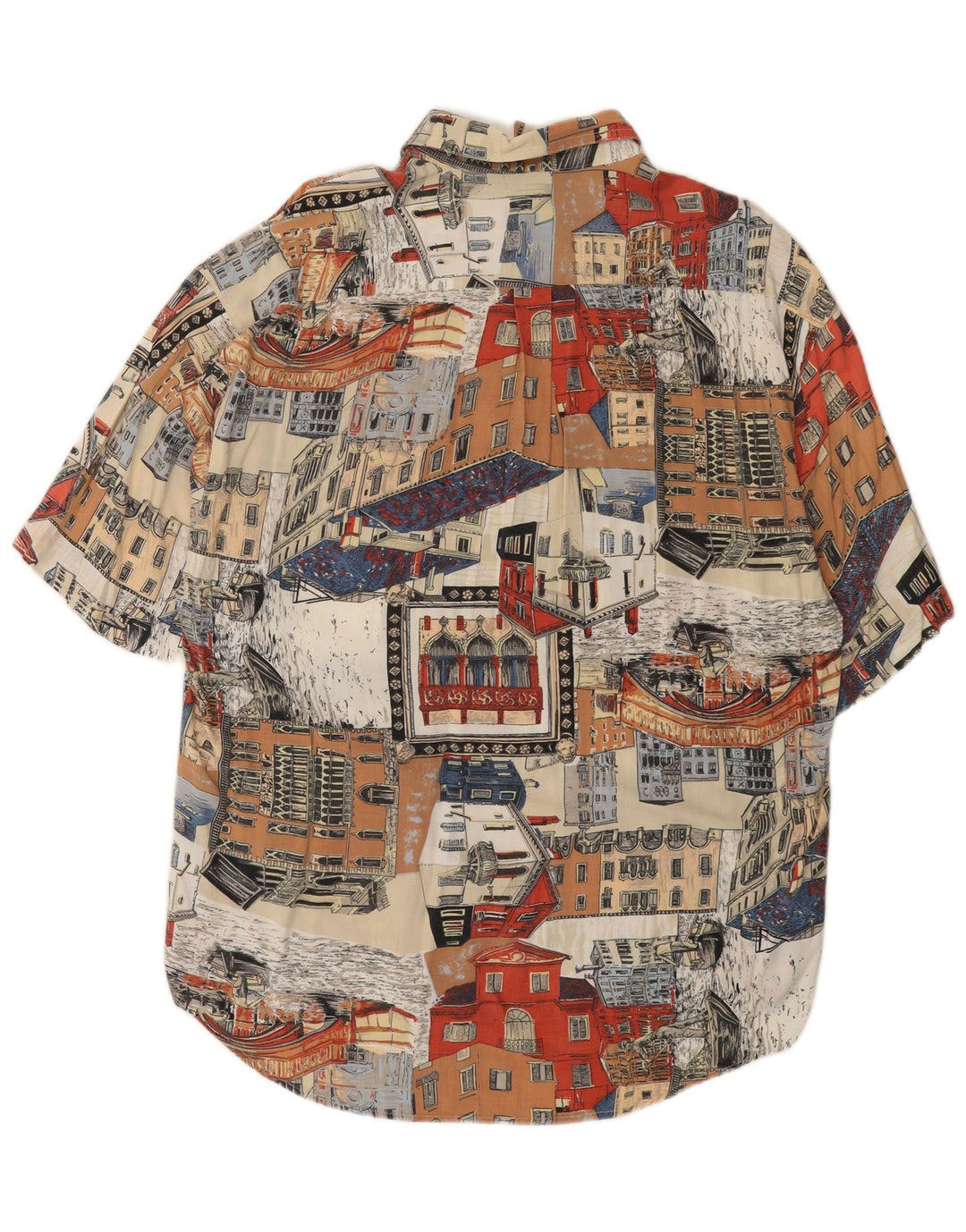 Camisa masculina vintage de manga curta 2XL multicolorida
