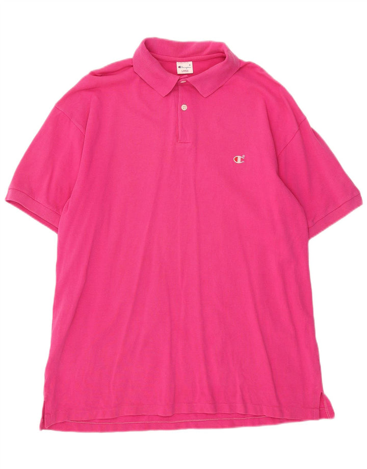 Camisa polo masculina CHAMPION grande algodão rosa