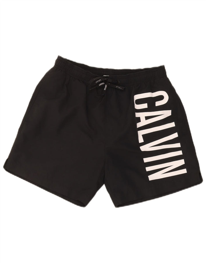 Calvin Klein Shorts de natação masculino gráfico pequeno poliéster preto