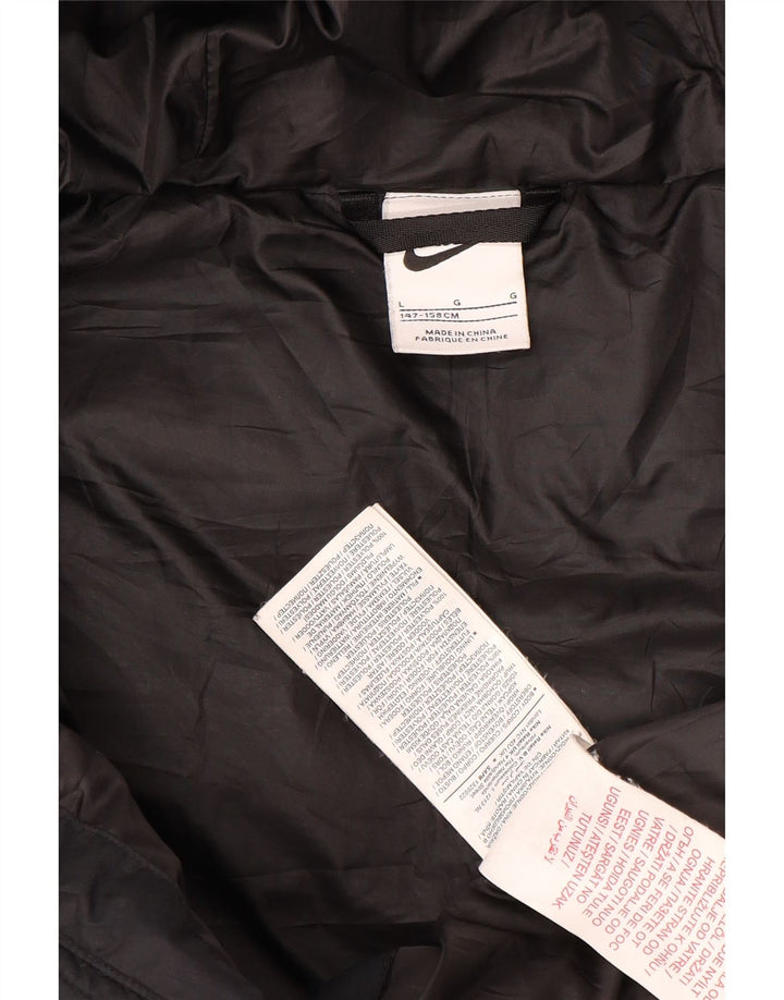 Jaqueta acolchoada com capuz Nike Boys 12-13 anos grande poliéster preto