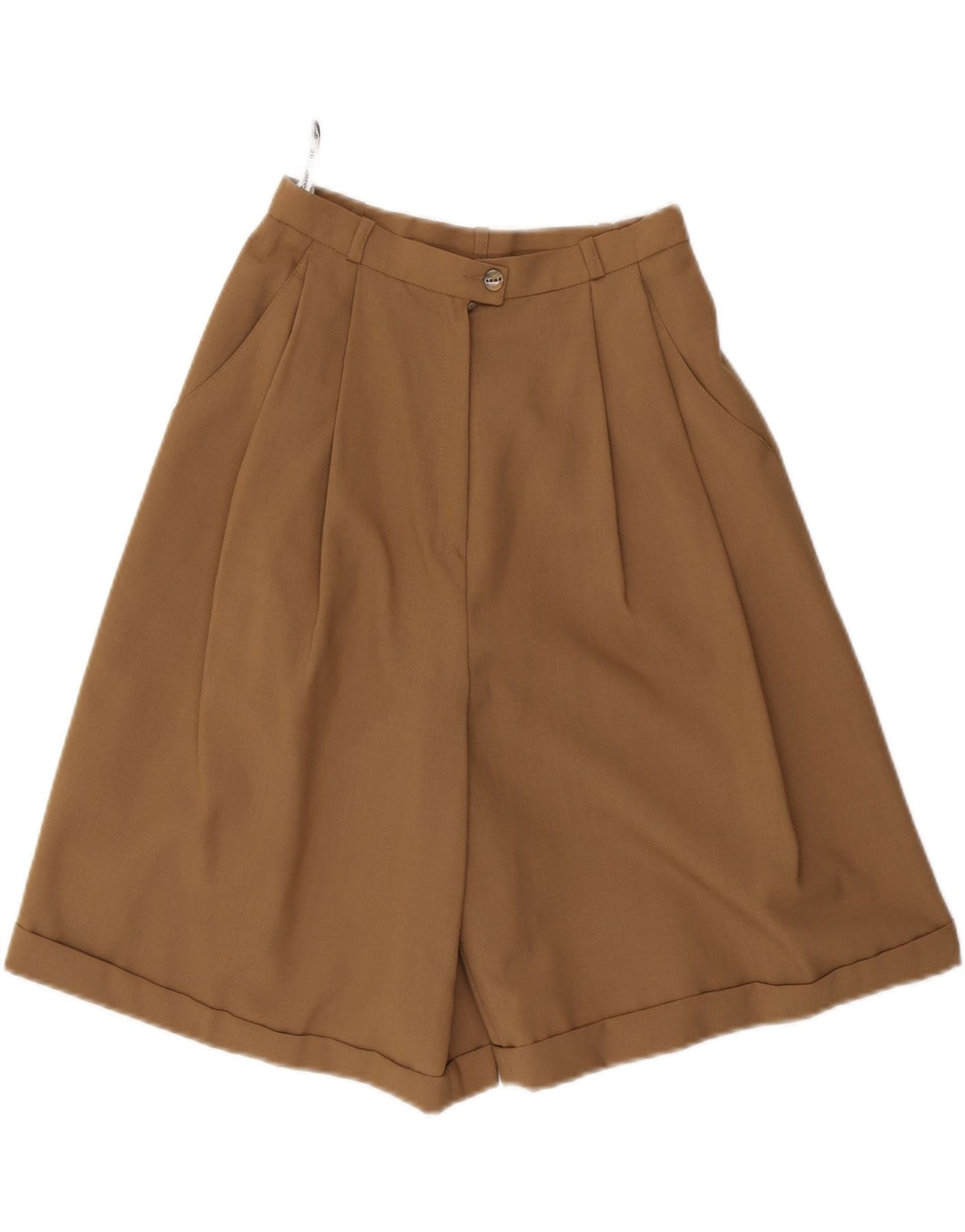 Shorts Chino feminino VINTAGE de cintura alta IT 36 XS W24 poliéster marrom