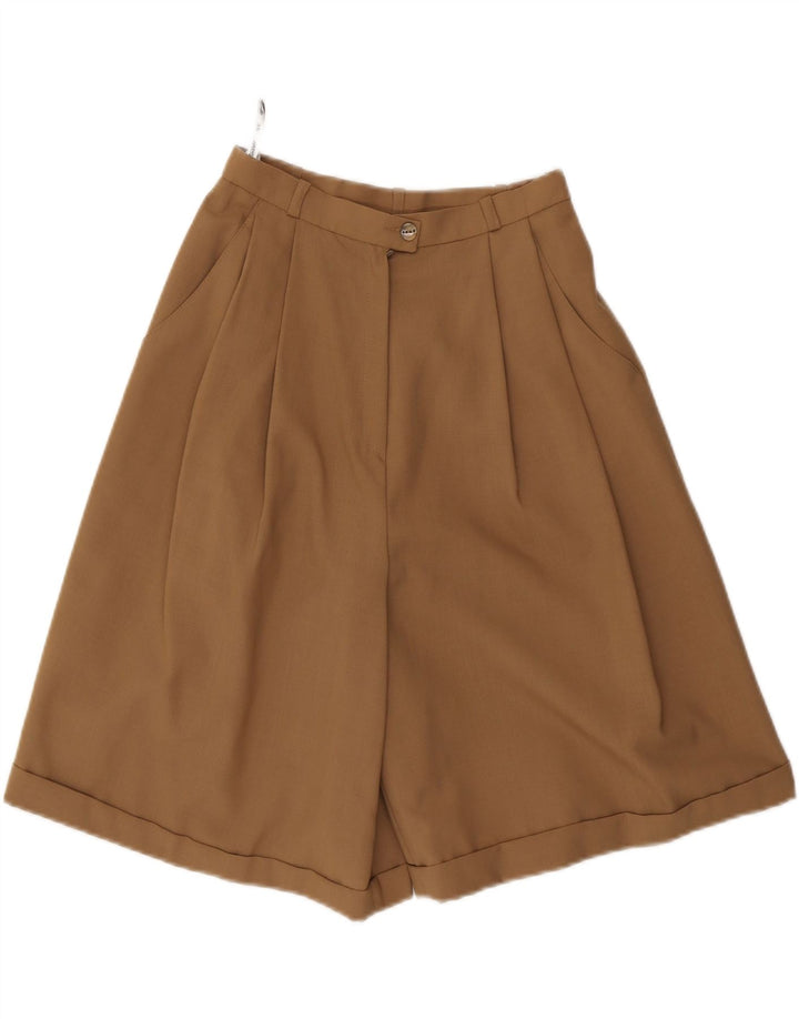 Shorts Chino feminino VINTAGE de cintura alta IT 36 XS W24 poliéster marrom