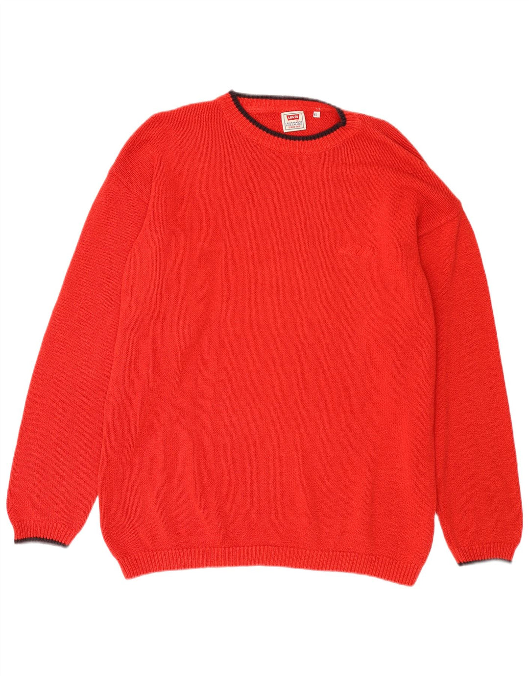 Suéter masculino Levi's com gola redonda XL de algodão vermelho