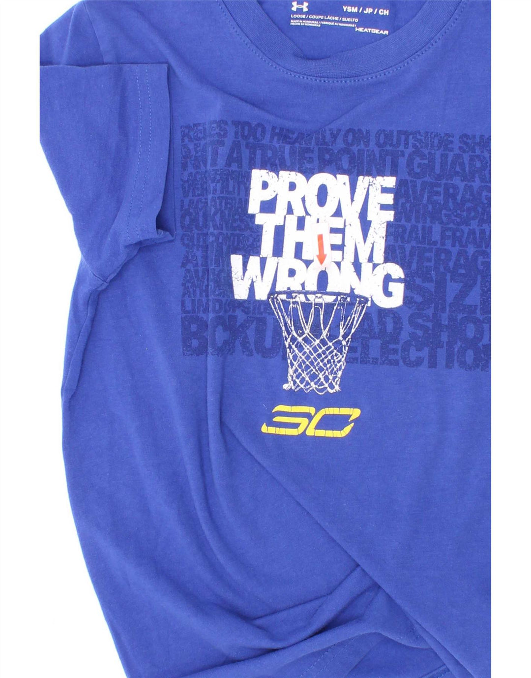 Camiseta gráfica Under Armour Boys Top 7-8 anos pequeno azul