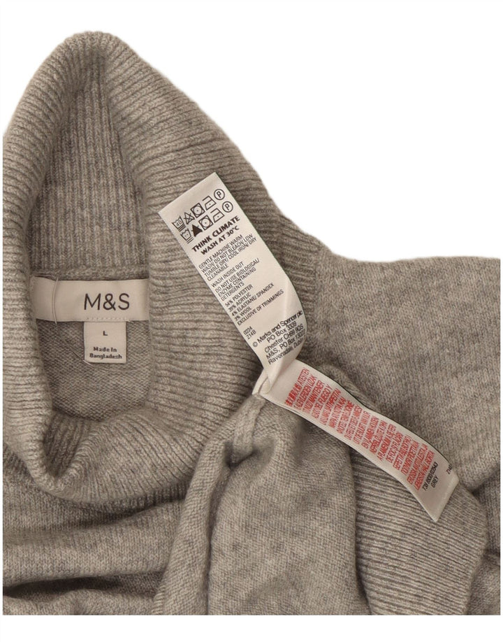 Suéter feminino Marks & Spencer com gola redonda Reino Unido 16 grande cinza manchado
