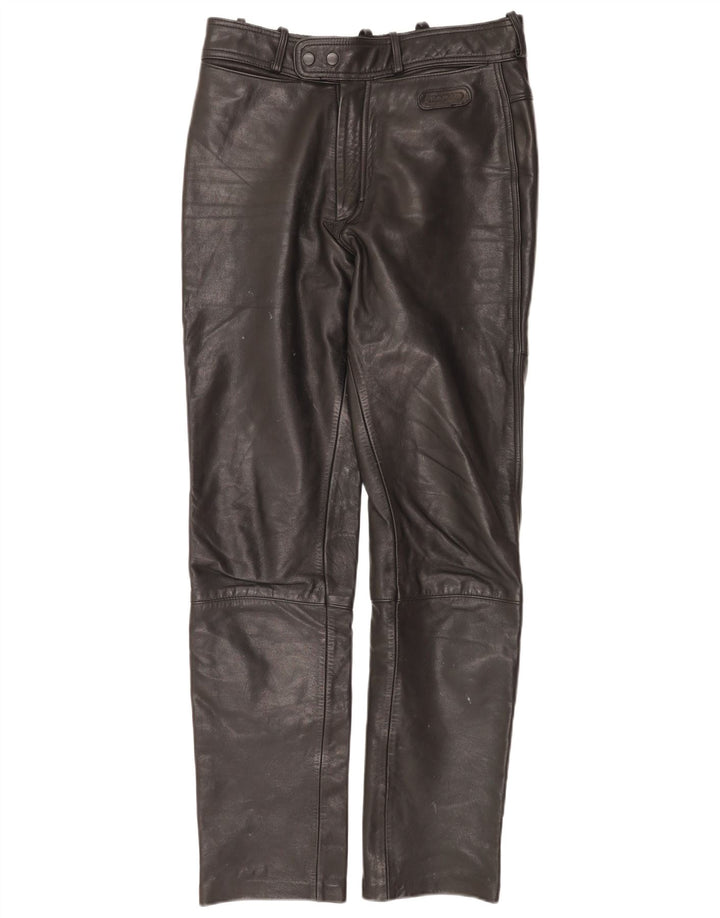 Calça masculina de couro Hein Gericke EU 50 médio W30 L33 couro preto