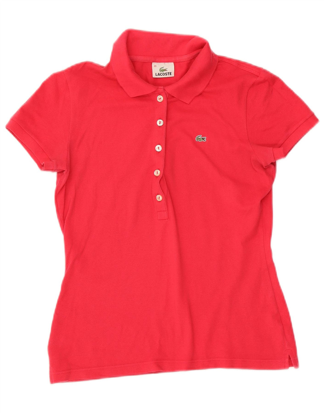 Camisa polo feminina LACOSTE tamanho 40 rosa médio