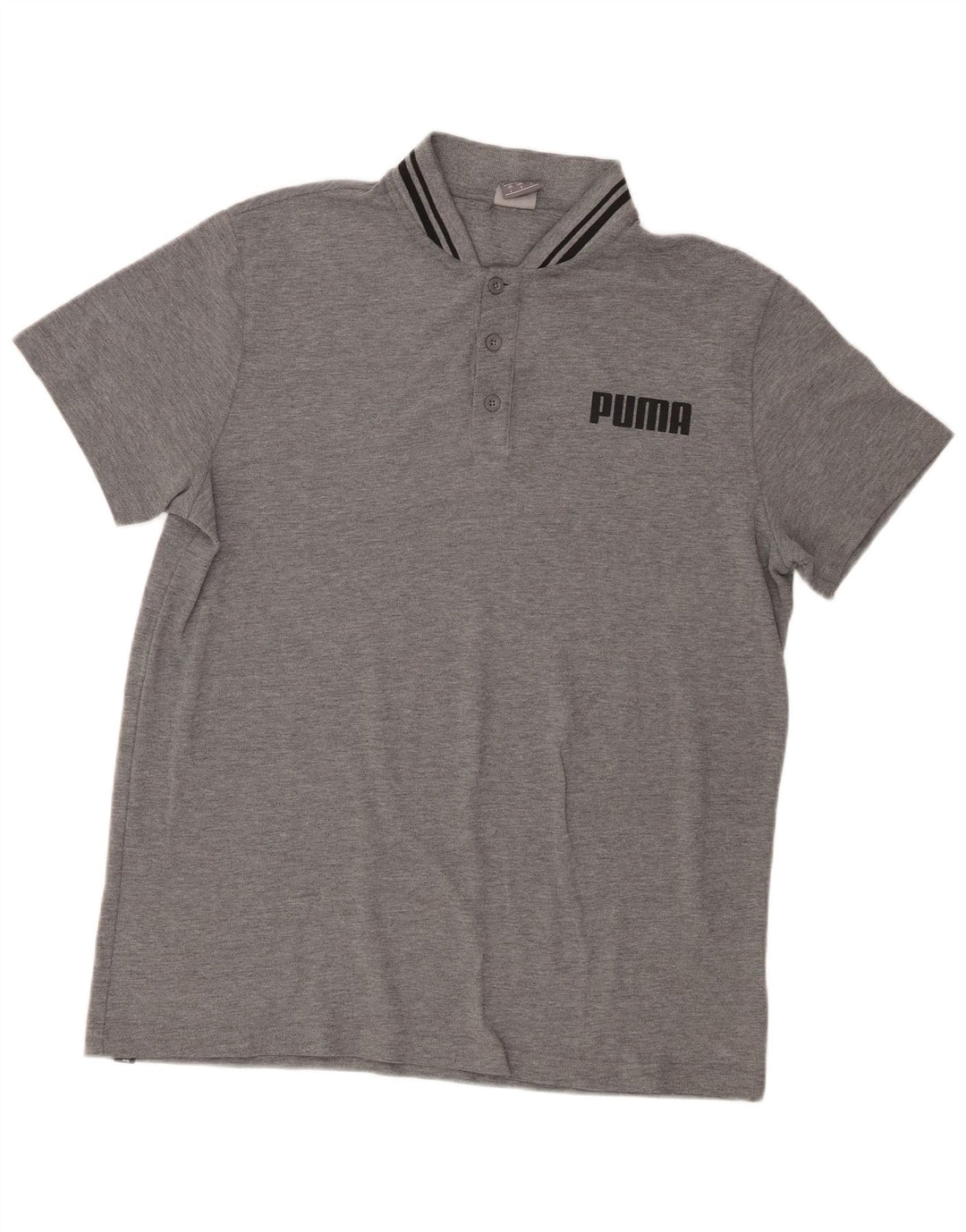 Camisa polo masculina Puma Graphic grande cinza