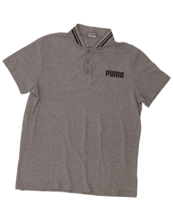 Camisa polo masculina Puma Graphic grande cinza