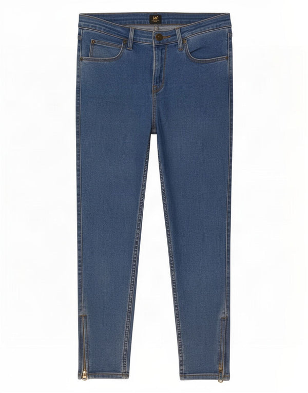 Lee Womens Scarlett Crop Skinny Jeans W29 L25 Azul Algodão