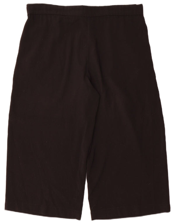Calça capri feminina Zara Trafaluc com perna larga grande W30 L22 poliéster preto