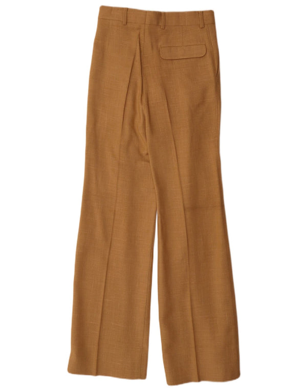 Calça feminina vintage com pegas IT 42 Médio W26 L32 Bege Viscose