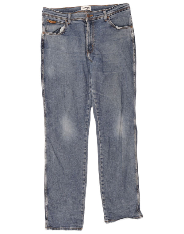 Wrangler Masculino Texas Straight Jeans W36 L34 Azul Algodão