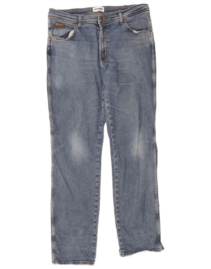 Wrangler Masculino Texas Straight Jeans W36 L34 Azul Algodão