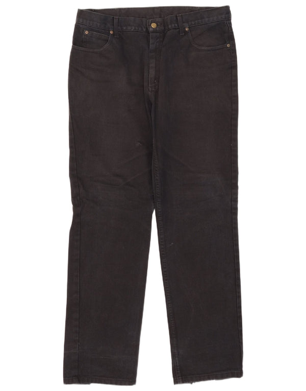 Lee Mens Straight Jeans W38 L34 Algodão Preto