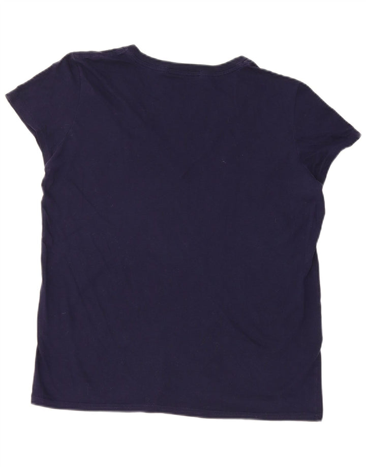 Camiseta feminina Lacoste tamanho superior 40 algodão azul marinho médio