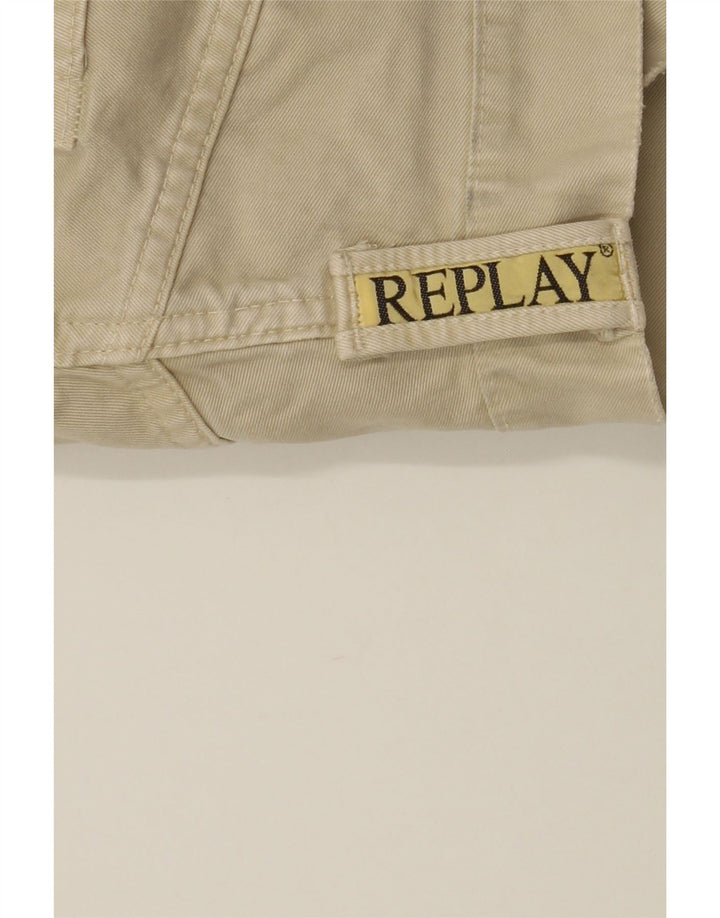 REPLAY Mens Straight Casual Trousers W29 L26 Beige Cotton Vintage Replay and Second-Hand Replay from Messina Hembry 
