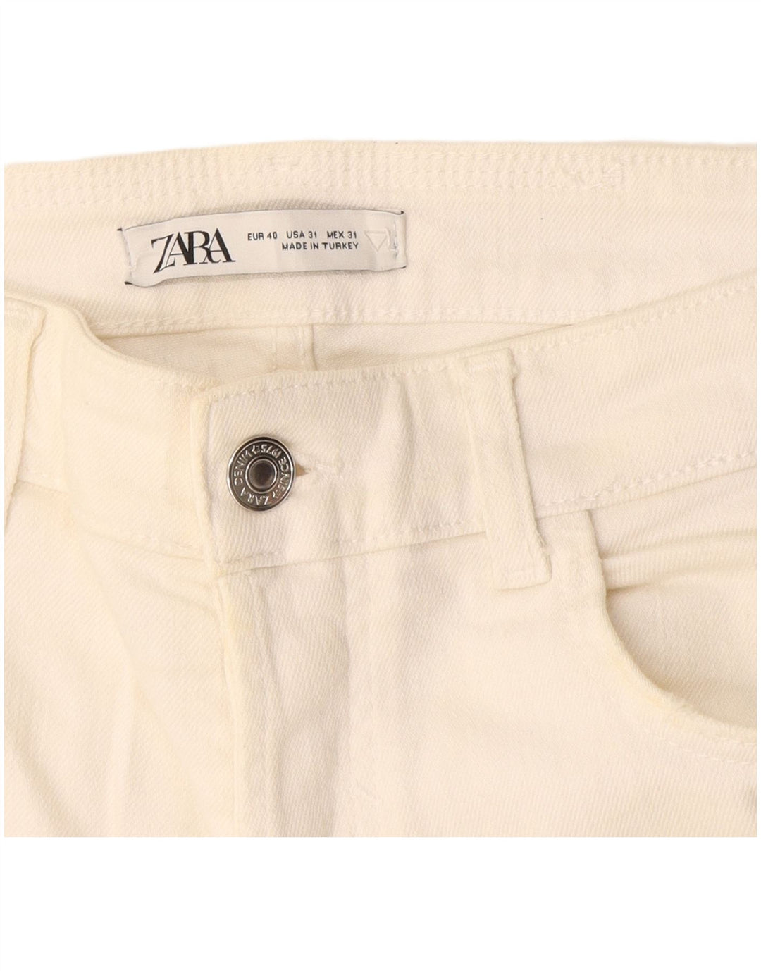 Zara Mens Distressed Slim Jeans EU 40 Médio W31 L27 Off White