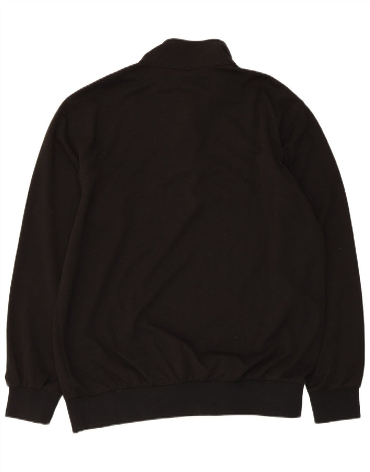 Asics Mens Zip Neck Moletom Jumper Grande Preto Colourblock Poliéster