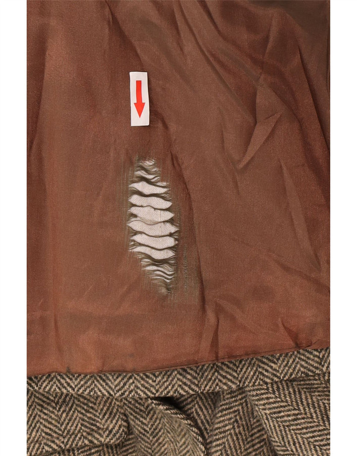 Jaqueta blazer feminina vintage Reino Unido 12 clássico espinha de peixe verde médio