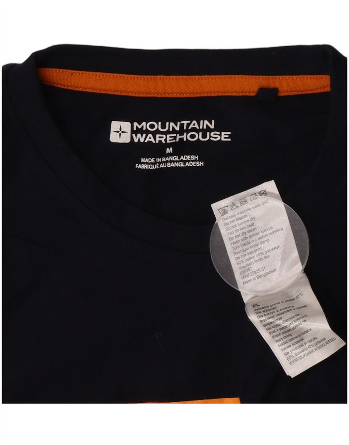 Camiseta gráfica masculina Mountain Warehouse Top médio algodão azul marinho