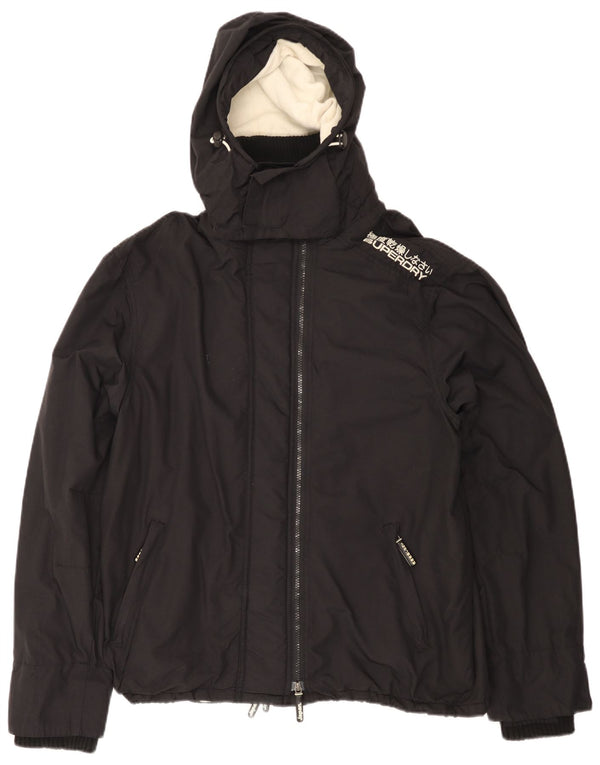Jaqueta corta-vento feminina SUPERDRY The Windcheater com capuz Reino Unido 20 2XL preta