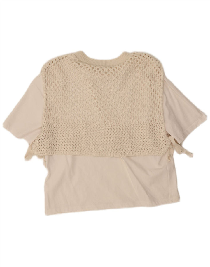 Blusa feminina Zara UK 12 médio branco