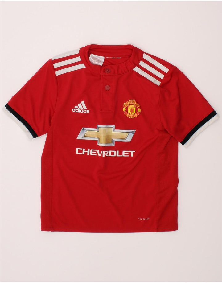 Camiseta Adidas Boys Manchester United Graphic Top 3-4 Anos Poliéster Vermelho