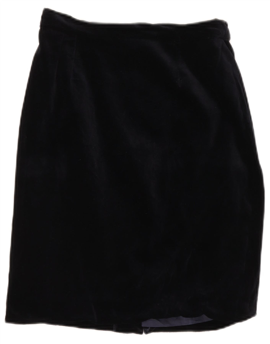 Saia lápis feminina VINTAGE de veludo com cintura alta IT 42 médio W26 azul marinho