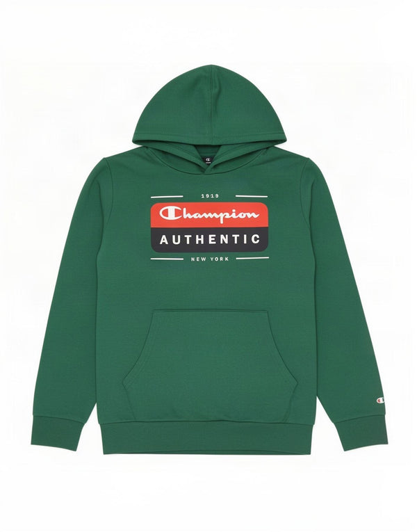 Jumper com capuz gráfico Champion Boys 13-14 anos XL algodão verde