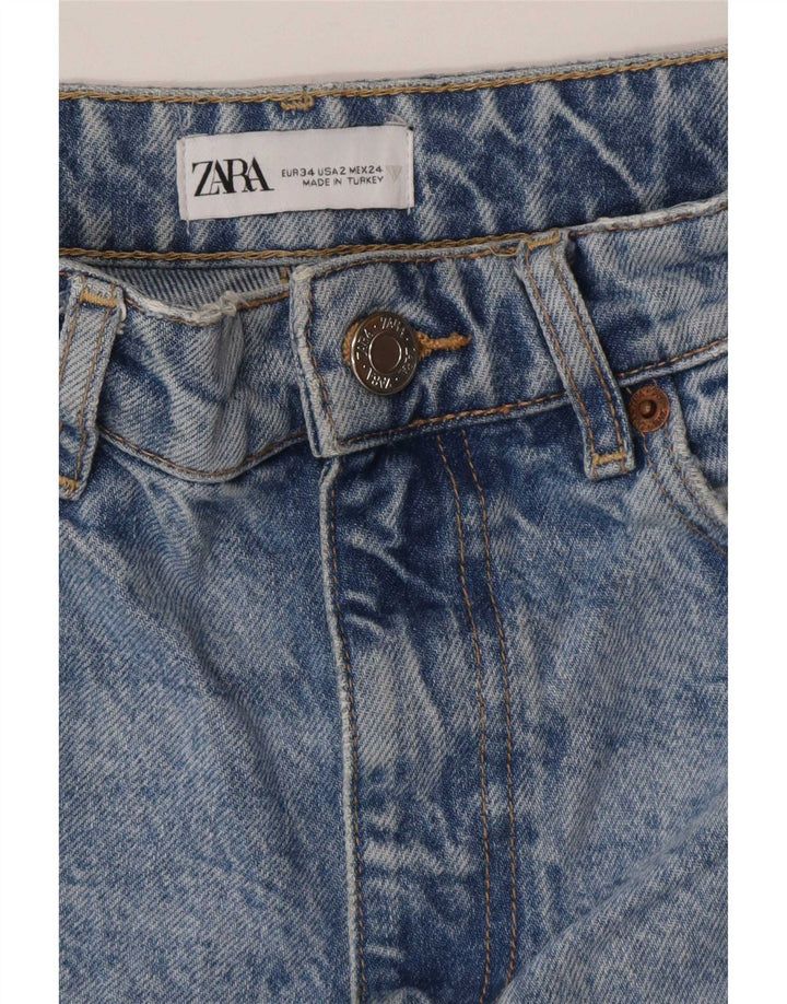 Calça jeans reta feminina Zara EU 34 2XS W24 L34 Azul