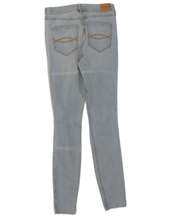 Abercrombie & Fitch Calça jeans feminina cintura alta super skinny W27 L31 algodão azul