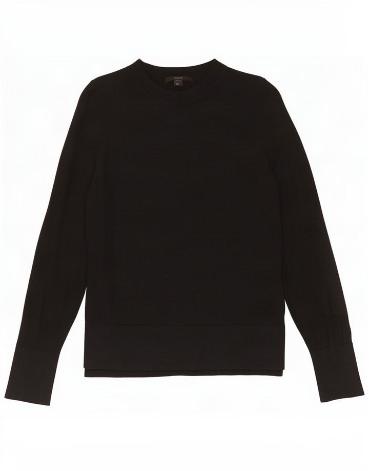 Suéter feminino Cos com gola redonda UK 6 XS lã preta
