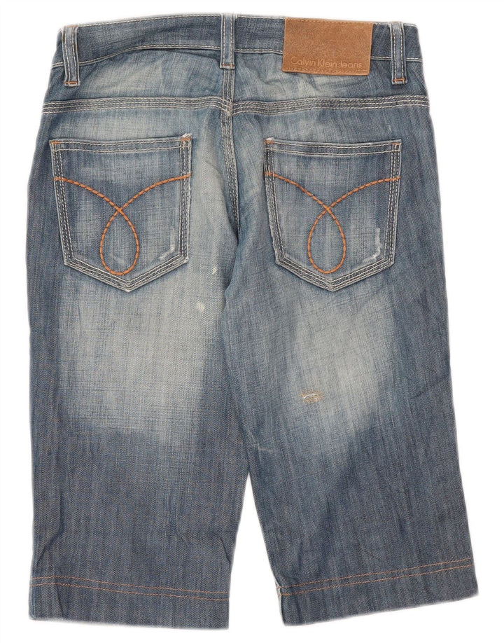 Calvin Klein Bermuda feminina jeans W26 pequeno algodão azul