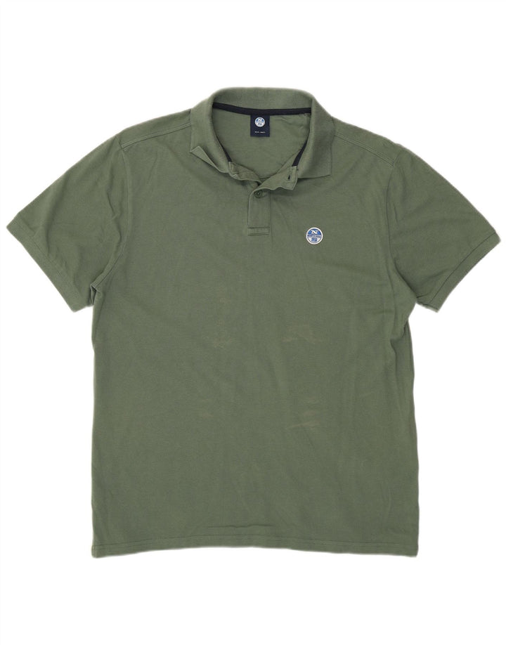 Camisa polo masculina North Sails algodão verde médio