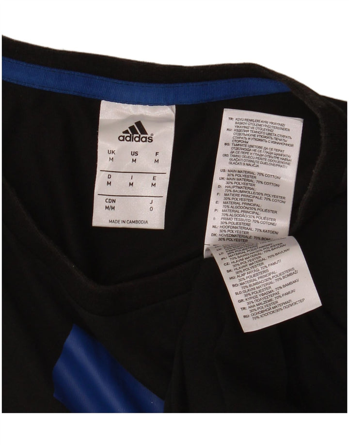 ADIDAS Mens Graphic T-Shirt Top Médio Algodão Preto