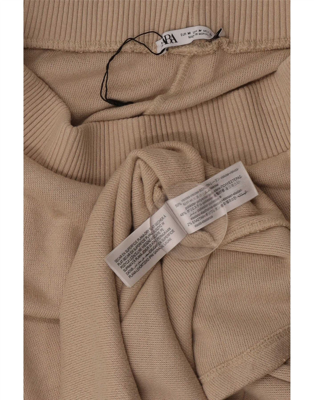 Saia midi feminina Zara médio W28 viscose bege