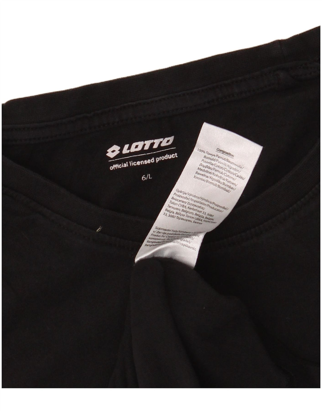 Camiseta feminina LOTTO UK 16 grande algodão preto