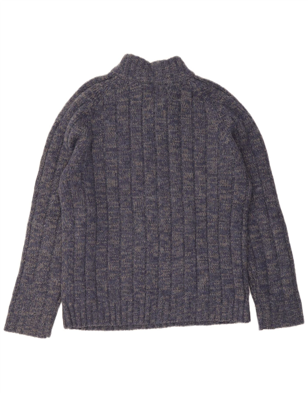 Suéter masculino Marks & Spencer com zíper e gola média azul marinho manchado