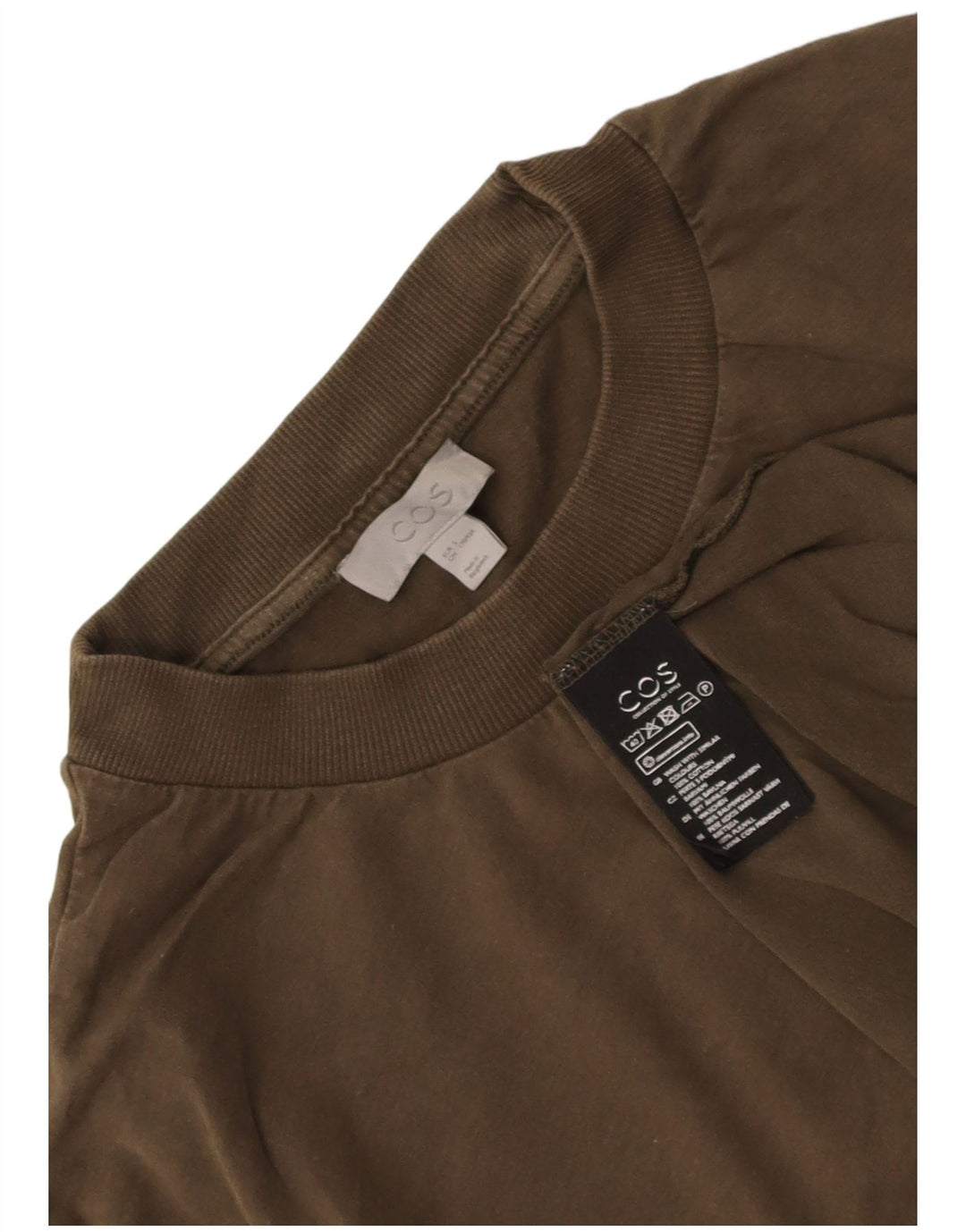 Camiseta masculina COS Top pequeno algodão cáqui
